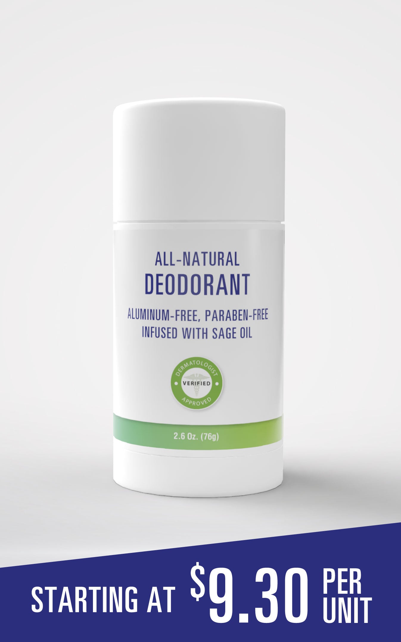 All-Natural Deodorant - Aluminum Free, Paraben Free, Infused with Sage Oil