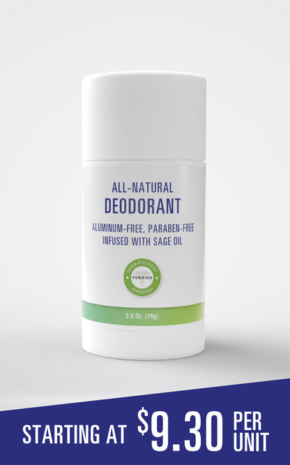 All-Natural Deodorant - Aluminum Free, Paraben Free, Infused with Sage Oil